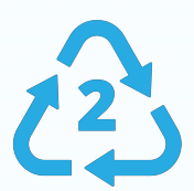 number 2 recycling icon